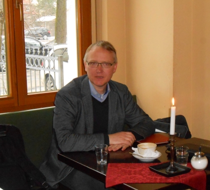 Klaus Mindrup beim Interview am 18.3.2013 im Café Nord