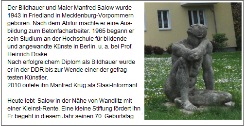 Sitzender - Betonguss-Skulptur von Manfred Salow