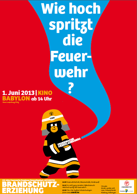 Wie hoch spritz die Feuerwehr? Plakat