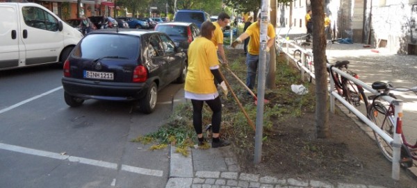 Mach mit! Für ein schönes Berlin!  Grünflächenpflege an der Schule am Falkplatz