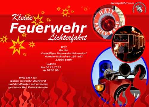 Freiwillige Feuerwehr Heinersdorf: Lichterfahrt am 6.12.2013 Freiwillige Feuerwehr Heinersdorf