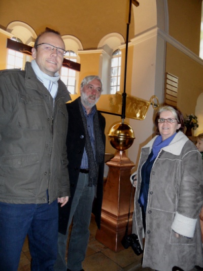 Jens Tangenberg, Pfarrer König und Ortschronistin Anne Schäfer-Junker