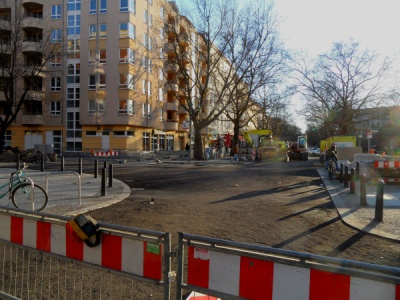 Gehwegvorstreckung am Kollwitzplatz