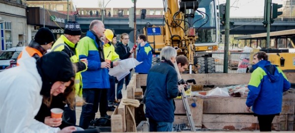 Berliner Wasserbetriebe: Baustelle Greifswalderstraße