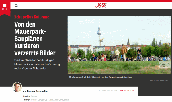 Screenshot: BZ Berlin vom 20.2.2015