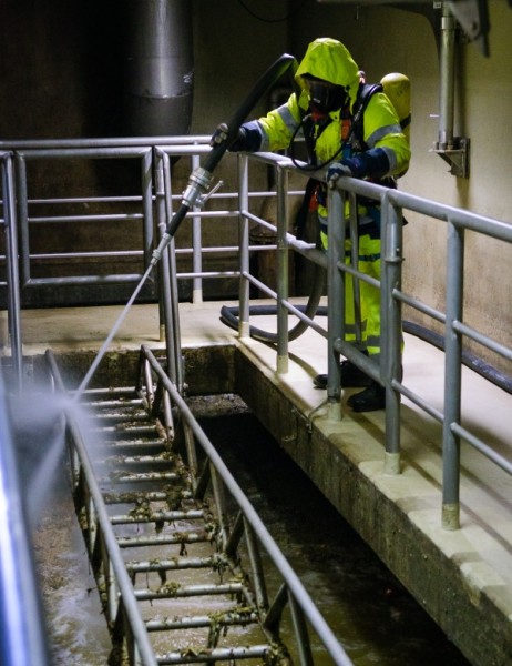 Reinigung im Abwasserpumpwerk Holzmarktstraße