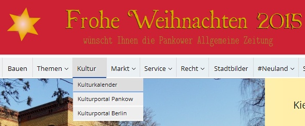 Screenshot: Titelmenu mit Kultur-Links