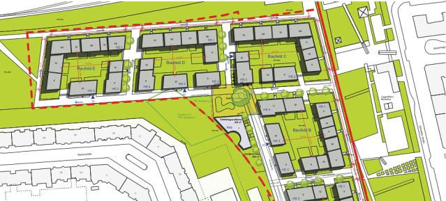 Bebauungsplan-Entwurf (Lorenzen Architekten im Auftrag der Groth-Gruppe)