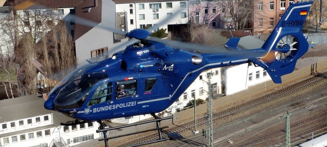 Bahnüberwachungsflug der Bundespolizei mit Eurocopter EC 135