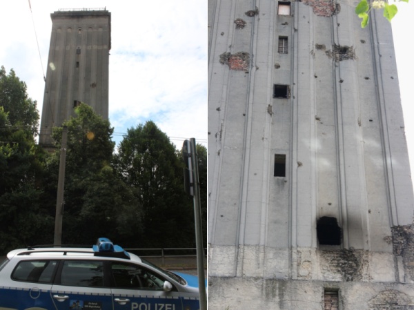 Wasserturm Heinersdorf nach dem Brand