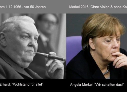 Ludwig Erhard + Angela Merkel