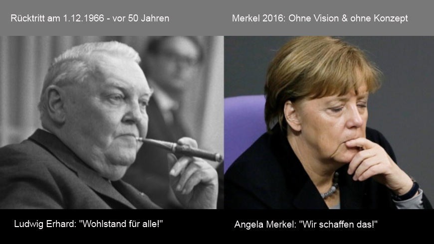 Ludwig Erhard + Angela Merkel