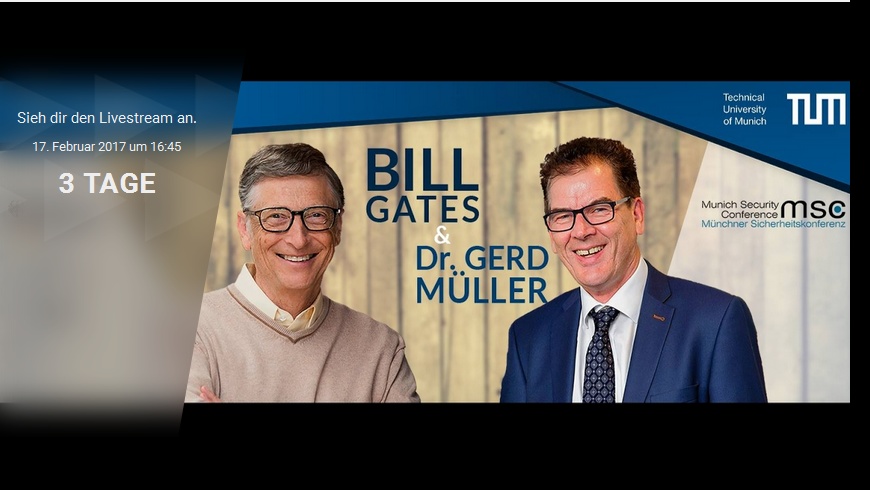 Live: TUM Speakers Series: Bill Gates & Bundesminister Dr. Gerd Müller