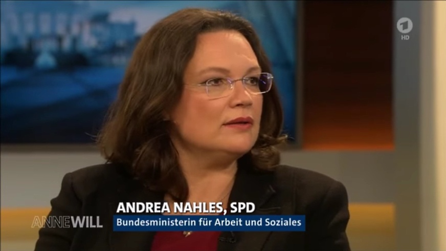 Bundesministerin für Arbeit und Soziales Andrea Nahles (SPD)