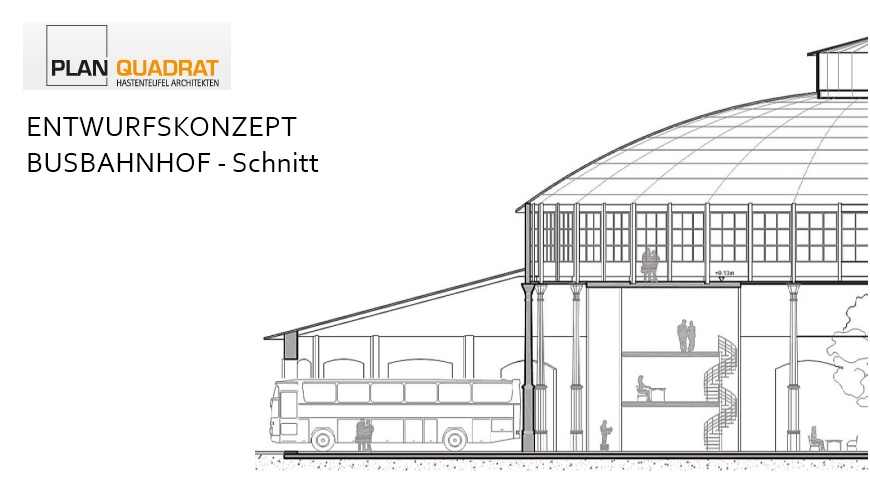 Rundlokschuppen als Busbahnhof