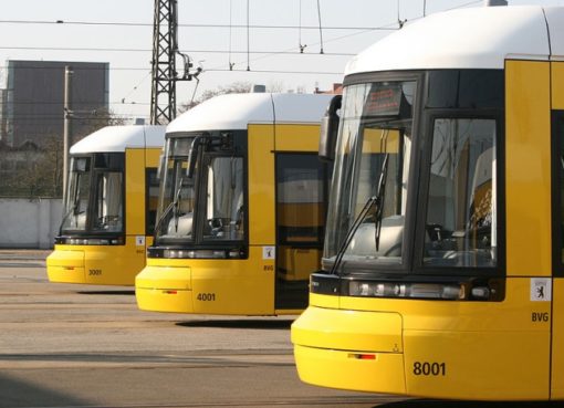 Flexity Straßenbahnen im Depot