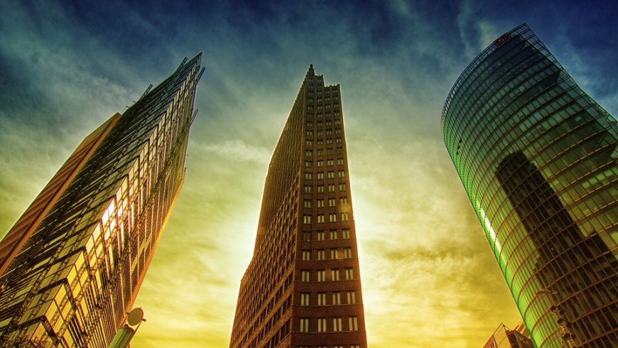 Hochhäuser am Potsdamer Platz in Berlin