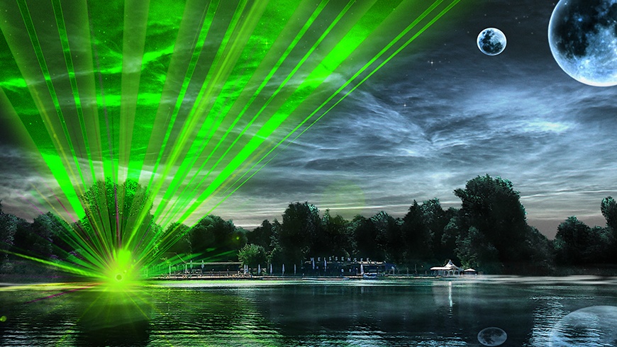 2. Lasershow im Strandbad Weissensee am 1.9.2019