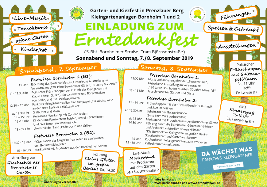 Erntedankfest in den Bornholmer Gärten