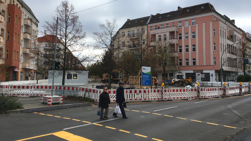 Baustelle für Abwasserstauraum