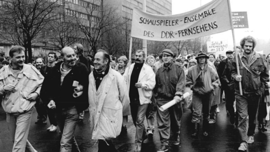 Demonstration in der Karl-Liebknecht-Straße