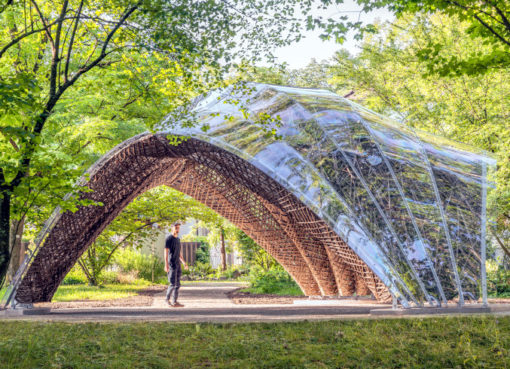 Kooperation der Universitäten Freiburg und Stuttgart: Der „livMats Pavillon“ im Botanischen Garten der Universität Freiburg