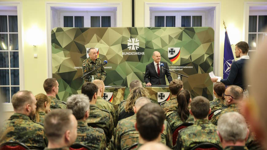 Bundeskanzlers Olaf Scholz beim Territorialen Führungskommando