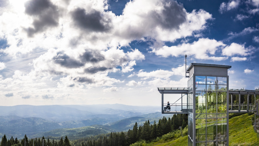 Gläserner Aufzug am Großen Arber im Bayerischen Wald