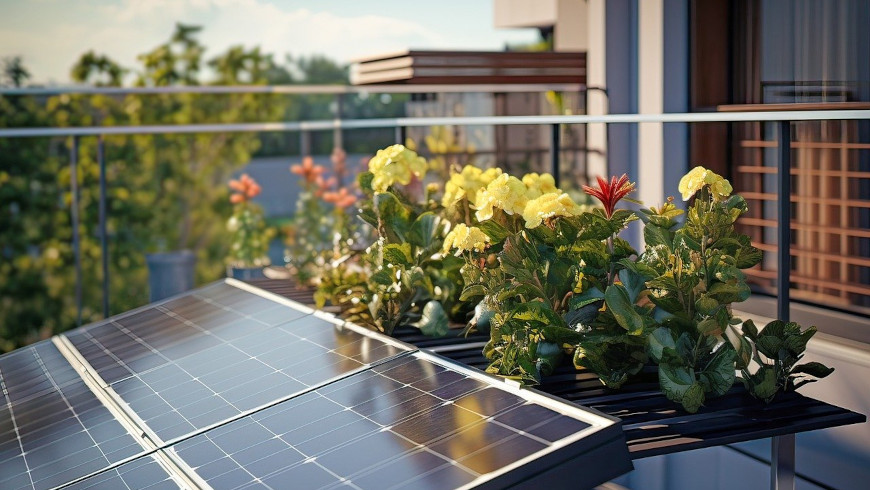 Durch eine Solaranlage auf dem Balkon kann man Energiekosten sparen.