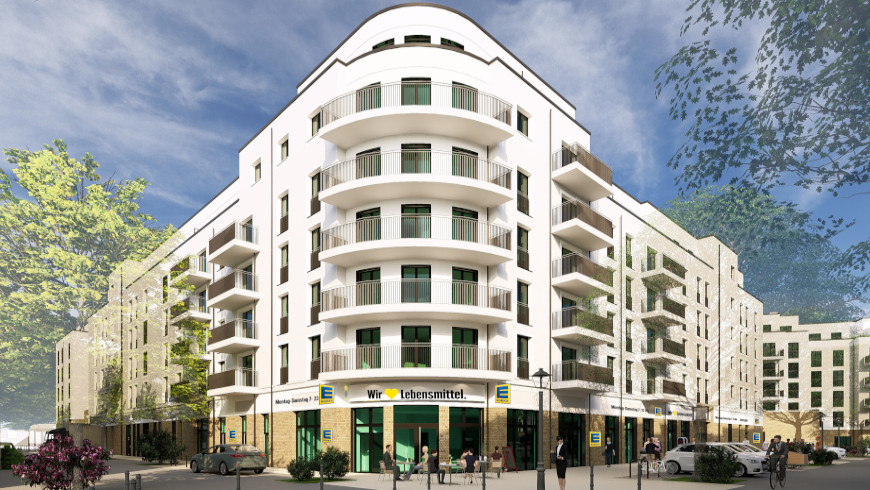 Der geplante EDEKA Hadlichstraße in der Visualisierung
